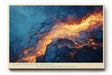 Paul Sinus Wandbild 120x80cm abstrakte Energie modern blau orange Lava Stil Kunst Kunstdruck grosses Kunstbild dynamische Wanddekoration fuer Wohnzimmer Büro