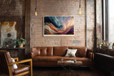 Paul Sinus Wandbild 120x80cm abstrakte Farbbewegung moderne Fluid Kunst warmes Farbspiel stilvolle Wanddekoration fuer Wohnzimmer Büro