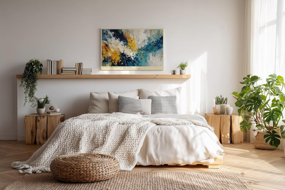 Paul Sinus Wandbild 120x80cm Abstrakte Farben in Bewegung – Dynamische moderne Kunst mit intensiver Farbenergie