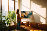 Paul Sinus Wandbild 120x80cm Abstrakte Farben in Bewegung – Dynamische moderne Kunst mit intensiver Farbenergie