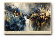Paul Sinus Wandbild 120x80cm Abstrakte Farbexplosion Moderne Kunst Dynamische Komposition in Blau Gold und Weiss