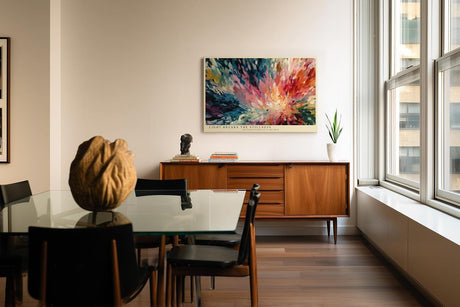 Paul Sinus Wandbild 120x80cm Abstrakte Farbexplosion Moderne Kunst in Bunt Dynamische Malerei für Wohnzimmer Büro Atelier