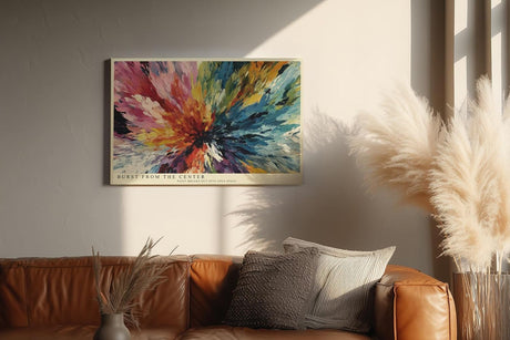 Paul Sinus Wandbild 120x80cm Abstrakte Farbexplosion Moderne Kunst in Bunt und Dynamischer Struktur für Wohnzimmer Büro Atelier
