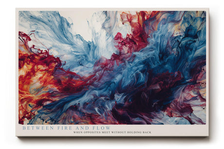 Paul Sinus Wandbild 120x80cm abstrakte Farbexplosion rot blau moderne Kunst dynamische Farbwolken Wanddekoration fuer Wohnzimmer Büro