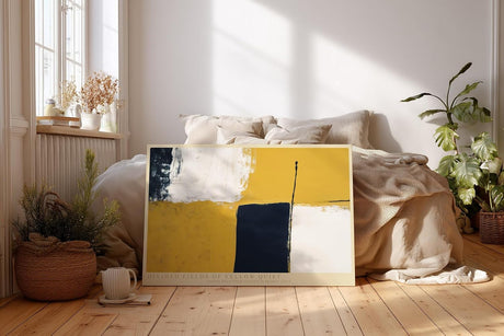 Paul Sinus Wandbild 120x80cm Abstrakte Farbflächen in Gelb Blau und Weiss moderne Minimal Art Wanddekoration