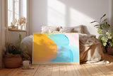 Paul Sinus Wandbild 120x80cm abstrakte Farbflächen moderne Malerei gelb blau minimalistische Kunst mit Pinselstruktur stilvolle Wanddekoration für Wohnzimmer Büro
