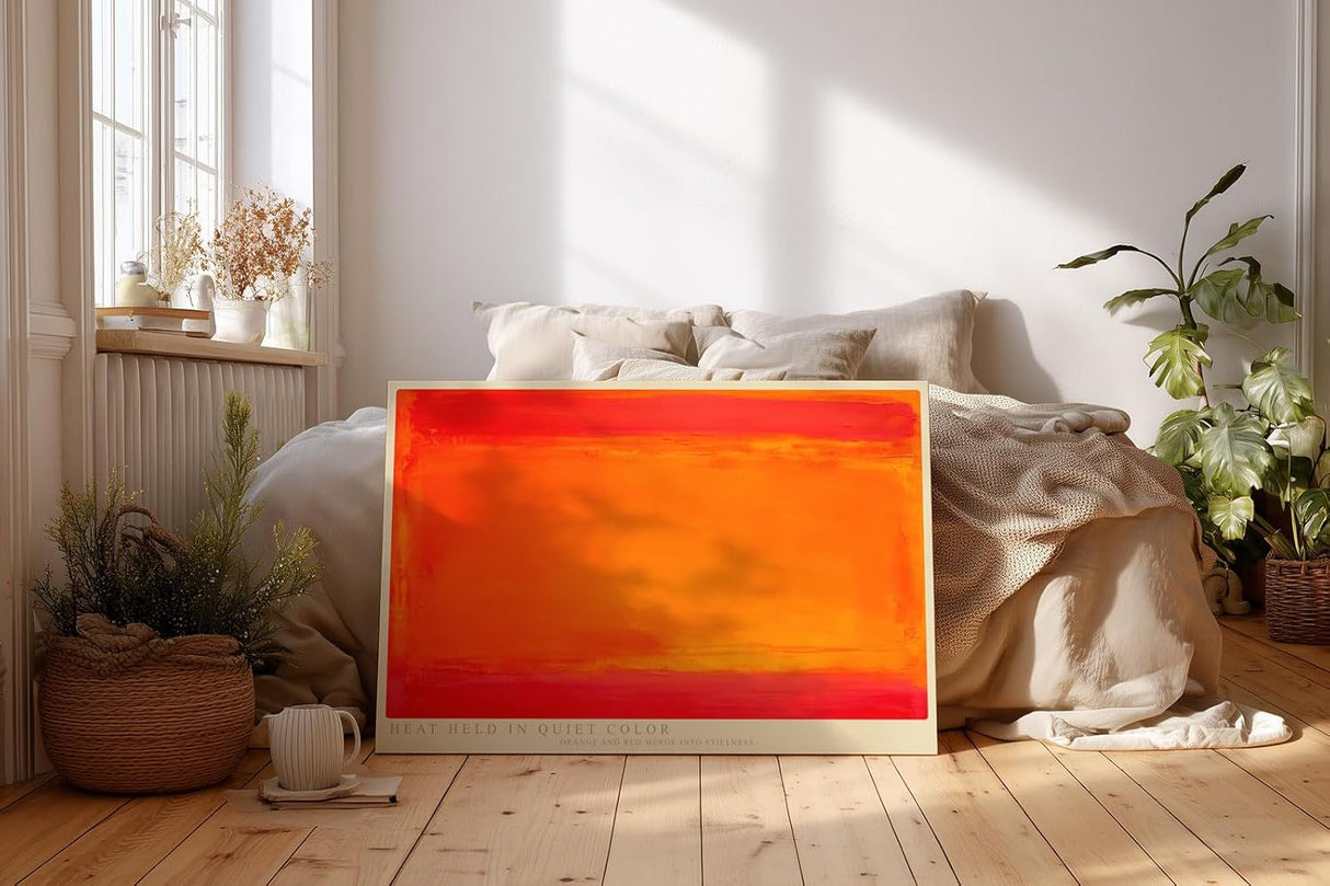 Paul Sinus Wandbild 120x80cm Abstrakte Farbkomposition in Orange und Rot moderne Minimal Art Kunst Wanddekoration