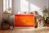 Paul Sinus Wandbild 120x80cm Abstrakte Farbkomposition in Orange und Rot moderne Minimal Art Kunst Wanddekoration