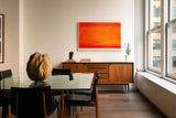 Paul Sinus Wandbild 120x80cm Abstrakte Farbkomposition in Orange und Rot moderne Minimal Art Kunst Wanddekoration