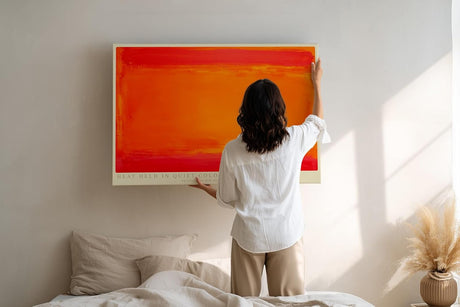 Paul Sinus Wandbild 120x80cm Abstrakte Farbkomposition in Orange und Rot moderne Minimal Art Kunst Wanddekoration