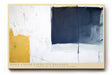 Paul Sinus Wandbild 120x80cm Abstrakte Farbkomposition mit Blau Weiss und Gelb moderne minimalistische Kunst