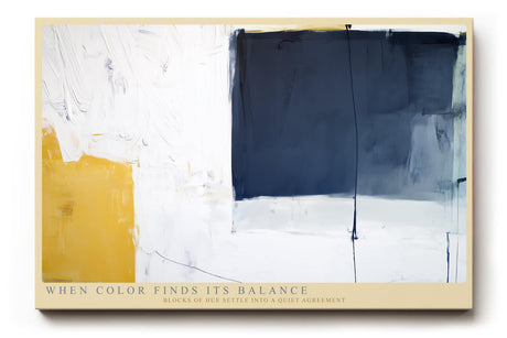 Paul Sinus Wandbild 120x80cm Abstrakte Farbkomposition mit Blau Weiss und Gelb moderne minimalistische Kunst