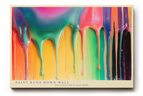 Paul Sinus Wandbild 120x80cm abstrakte Farbkunst moderne Farbtropfen Illustration buntes Kunstposter mit verlaufenden Farben kreative Wanddekoration fuer Wohnzimmer Atelier Büro