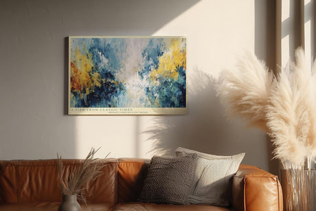 Paul Sinus Wandbild 120x80cm Abstrakte Farblandschaft – Künstlerische Komposition mit Blau Gelb und Weiß für moderne Räume
