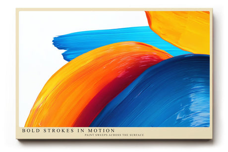 Paul Sinus Wandbild 120x80cm abstrakte Farbmalerei moderne Pinselstriche in blau orange gelb dynamisches Kunstposter kreative Wanddekoration fuer Wohnzimmer Büro Atelier