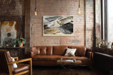 Paul Sinus Wandbild 120x80cm Abstrakte Farbstruktur mit Pinsel und Farbe moderne Kunst Textur Wanddekoration