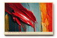 Paul Sinus Wandbild 120x80cm Abstrakte Farbstruktur Rot Blau Moderne Kunst auf Holzoptik fuer Wohnzimmer Büro und Loft