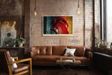 Paul Sinus Wandbild 120x80cm Abstrakte Farbstruktur Rot Moderne Kunst Malerei Ausdrucksstarkes Pigment Motiv mit intensiver Farbwirkung