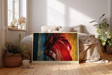 Paul Sinus Wandbild 120x80cm Abstrakte Farbstruktur Rot Moderne Kunst Malerei Ausdrucksstarkes Pigment Motiv mit intensiver Farbwirkung