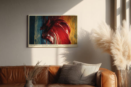 Paul Sinus Wandbild 120x80cm Abstrakte Farbstruktur Rot Moderne Kunst Malerei Ausdrucksstarkes Pigment Motiv mit intensiver Farbwirkung