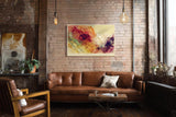 Paul Sinus Wandbild 120x80cm Abstrakte Farbwolken in warmen Toenen moderne Fluid Art Kunst Wanddekoration