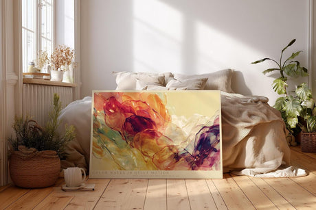 Paul Sinus Wandbild 120x80cm Abstrakte Farbwolken in warmen Toenen moderne Fluid Art Kunst Wanddekoration