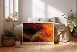 Paul Sinus Wandbild 120x80cm abstrakte Feuer Energie Kunst rot orange dynamische Bewegung modernes Kunstbild grosses Wandbild 120x80cm kraftvolle Wanddekoration fuer Wohnzimmer Büro