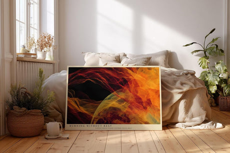 Paul Sinus Wandbild 120x80cm abstrakte Feuer Energie Kunst rot orange dynamische Bewegung modernes Kunstbild grosses Wandbild 120x80cm kraftvolle Wanddekoration fuer Wohnzimmer Büro