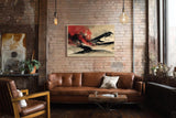 Paul Sinus Wandbild 120x80cm Abstrakte Feuer Landschaft Moderne Kunst LeinWandbild 120x80cm Dynamische Farbexplosion Wanddekoration