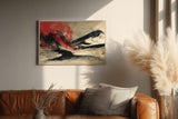 Paul Sinus Wandbild 120x80cm Abstrakte Feuer Landschaft Moderne Kunst LeinWandbild 120x80cm Dynamische Farbexplosion Wanddekoration