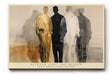 Paul Sinus Wandbild 120x80cm abstrakte Figuren Kunst modern beige schwarz gold minimalistische Menschen Silhouetten stilvolle Wanddekoration fuer Wohnzimmer Büro