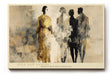 Paul Sinus Wandbild 120x80cm abstrakte Figuren moderne Kunst Menschen Silhouetten beige goldene Farbtoene stilvolle Leinwand Wanddekoration fuer Wohnzimmer Büro