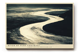 Paul Sinus Wandbild 120x80cm abstrakte Flusslandschaft schwarz weiss Kontrast Natur Kunst Kunstdruck grosses Kunstbild moderne Wanddekoration fuer Wohnzimmer Büro