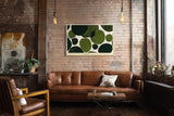 Paul Sinus Wandbild 120x80cm abstrakte Formen gruen moderne Kunst minimalistische Kreise grafisches Design Kunstdruck stilvolle Wanddekoration fuer Wohnzimmer Büro Flur