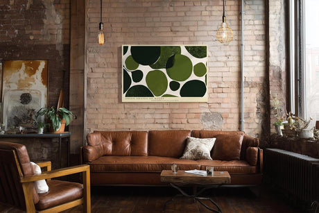 Paul Sinus Wandbild 120x80cm abstrakte Formen gruen moderne Kunst minimalistische Kreise grafisches Design Kunstdruck stilvolle Wanddekoration fuer Wohnzimmer Büro Flur