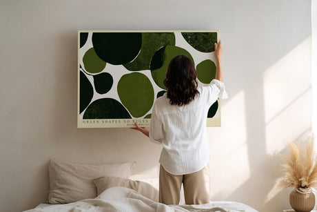 Paul Sinus Wandbild 120x80cm abstrakte Formen gruen moderne Kunst minimalistische Kreise grafisches Design Kunstdruck stilvolle Wanddekoration fuer Wohnzimmer Büro Flur