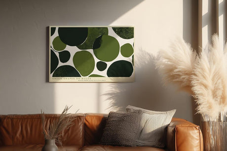 Paul Sinus Wandbild 120x80cm abstrakte Formen gruen moderne Kunst minimalistische Kreise grafisches Design Kunstdruck stilvolle Wanddekoration fuer Wohnzimmer Büro Flur