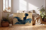 Paul Sinus Wandbild 120x80cm Abstrakte Frauen Silhouette Mode Kunst in Blau Beige Wanddekoration