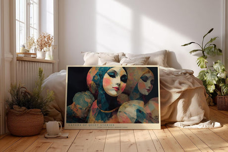 Paul Sinus Wandbild 120x80cm abstrakte Frauenportraets moderne Kunstfigur farbenreiche Illustration stilvolle Wanddekoration fuer Wohnzimmer Atelier Büro
