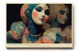 Paul Sinus Wandbild 120x80cm abstrakte Frauenportraets moderne Kunstfigur farbenreiche Illustration stilvolle Wanddekoration fuer Wohnzimmer Atelier Büro