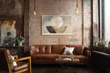 Paul Sinus Wandbild 120x80cm abstrakte geometrische Formen modern beige braun minimalistische Kunst Kunstdruck grosses Kunstbild stilvolle Wanddekoration fuer Wohnzimmer Büro Flur