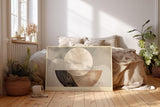 Paul Sinus Wandbild 120x80cm abstrakte geometrische Formen modern beige braun minimalistische Kunst Kunstdruck grosses Kunstbild stilvolle Wanddekoration fuer Wohnzimmer Büro Flur