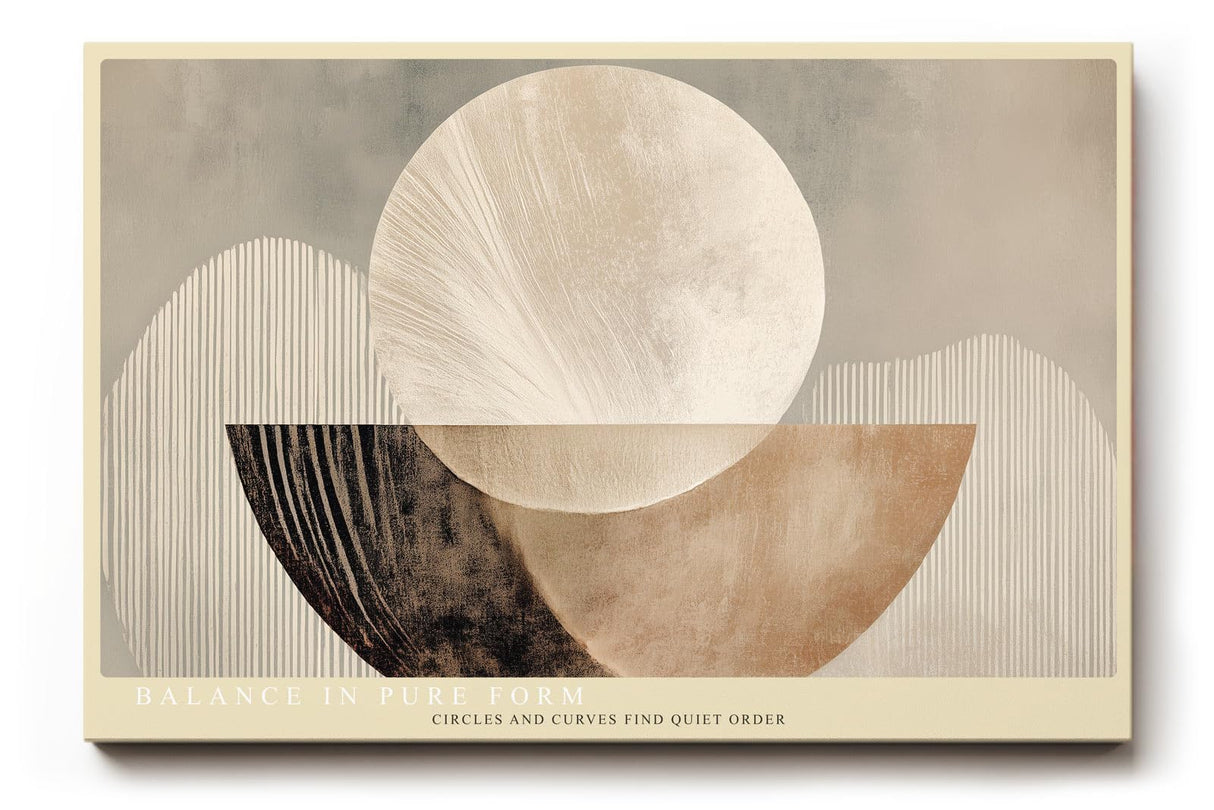 Paul Sinus Wandbild 120x80cm abstrakte geometrische Formen modern beige braun minimalistische Kunst Kunstdruck grosses Kunstbild stilvolle Wanddekoration fuer Wohnzimmer Büro Flur