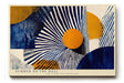 Paul Sinus Wandbild 120x80cm abstrakte geometrische Kunst blau weiss orange modernes Designmotiv stilvolle Wanddekoration fuer Wohnzimmer Büro