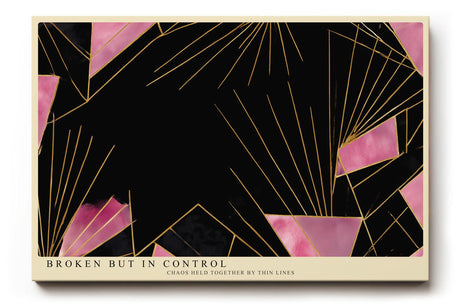 Paul Sinus Wandbild 120x80cm Abstrakte Geometrische Kunst Schwarz Pink Gold Linien Modernes Design Kunstdruck Poster Grosse Wanddekoration fuer Wohnzimmer Schlafzimmer Büro
