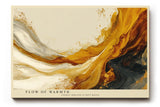 Paul Sinus Wandbild 120x80cm abstrakte goldene Farbbewegung moderne Fluid Art warmes Kunstbild mit weiss und schwarz stilvolle Wanddekoration fuer Wohnzimmer Büro