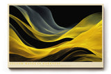 Paul Sinus Wandbild 120x80cm Abstrakte Goldene Wellen auf Schwarz Moderne Luxus Kunst für Wohnzimmer Büro Flur
