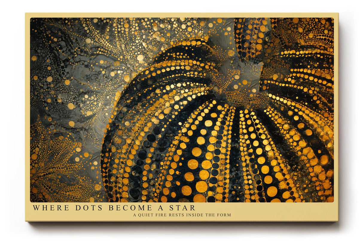 Paul Sinus Wandbild 120x80cm Abstrakte Goldpunkte Struktur Kunst in Schwarz Gold Modernes Design für Wohnzimmer Büro und Galerie