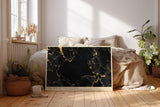 Paul Sinus Wandbild 120x80cm abstrakte Goldstruktur schwarz gold moderne Kunst Marmor Effekt luxuriöse