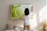 Paul Sinus Wandbild 120x80cm abstrakte grüne Flüssigkeit Makrofotografie moderne Strukturkunst mit Blasen stilvolles Kunstbild für Wohnzimmer Küche Büro